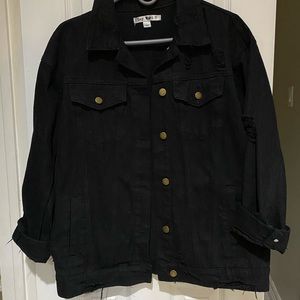 Black oversized jean jacket